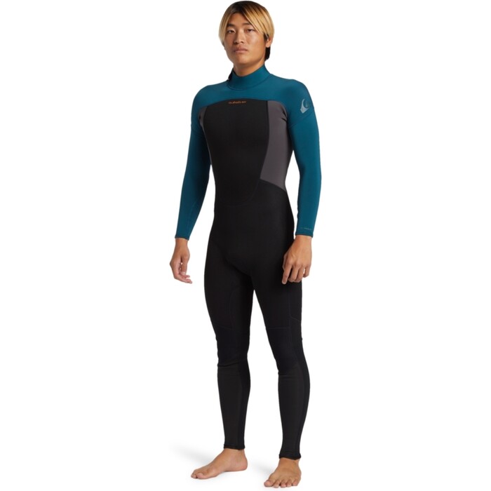 2024 Quiksilver Mens Prologue 3/2mm Flatlock Back Zip Wetsuit EQYW103223 - Midnight Turquoise